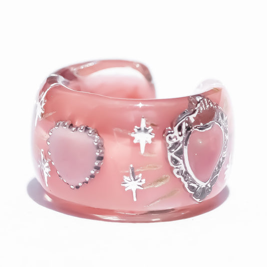 LOVE EARCUFF / HEART / SMOKY PINK