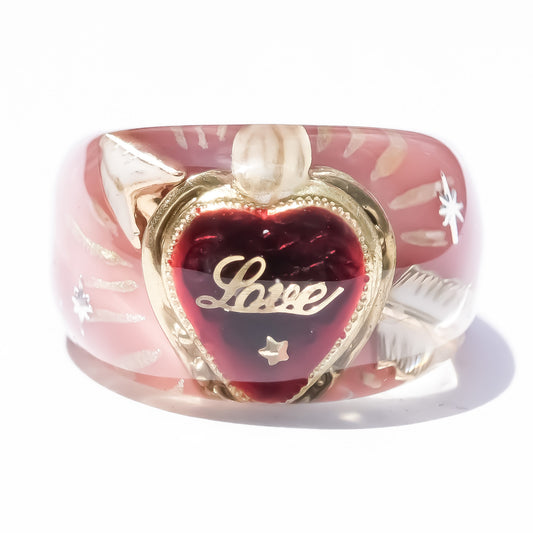 LOVE RING / HEART ARROW / SMOKY PINK / #13