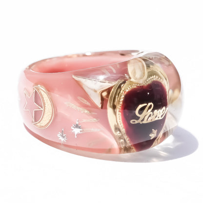 LOVE RING / HEART ARROW / SMOKY PINK / #13