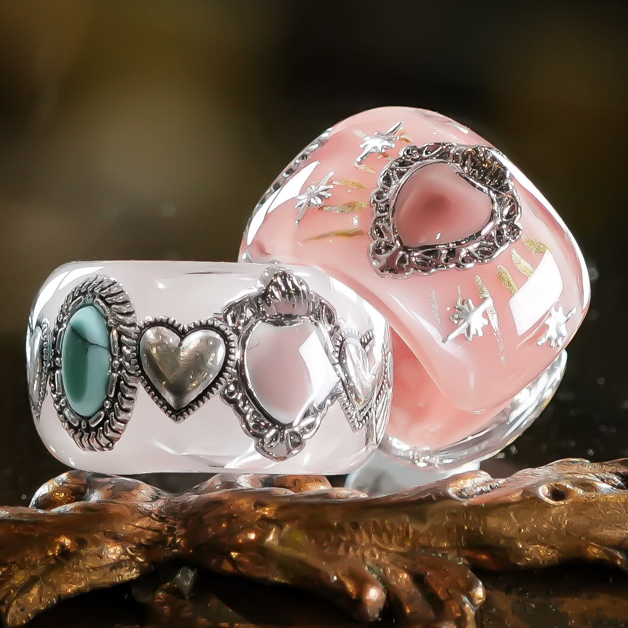 LOVE EARCUFF / HEART / SMOKY PINK