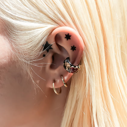 ANGEL EARCUFF / HEART / BLACK / RED