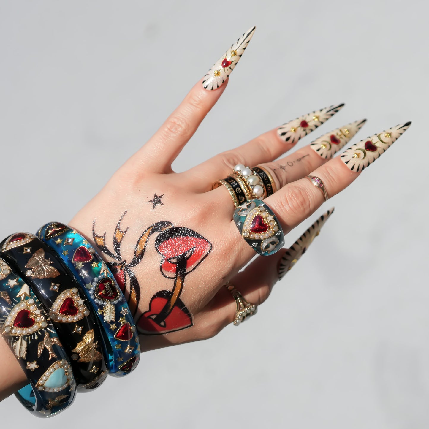 LOVE RING / HEART / ARROW / SWALLOW / BLUE / #13