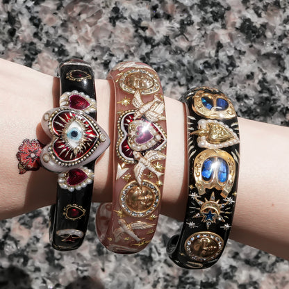 Mystic eye heart bracelet - black × red