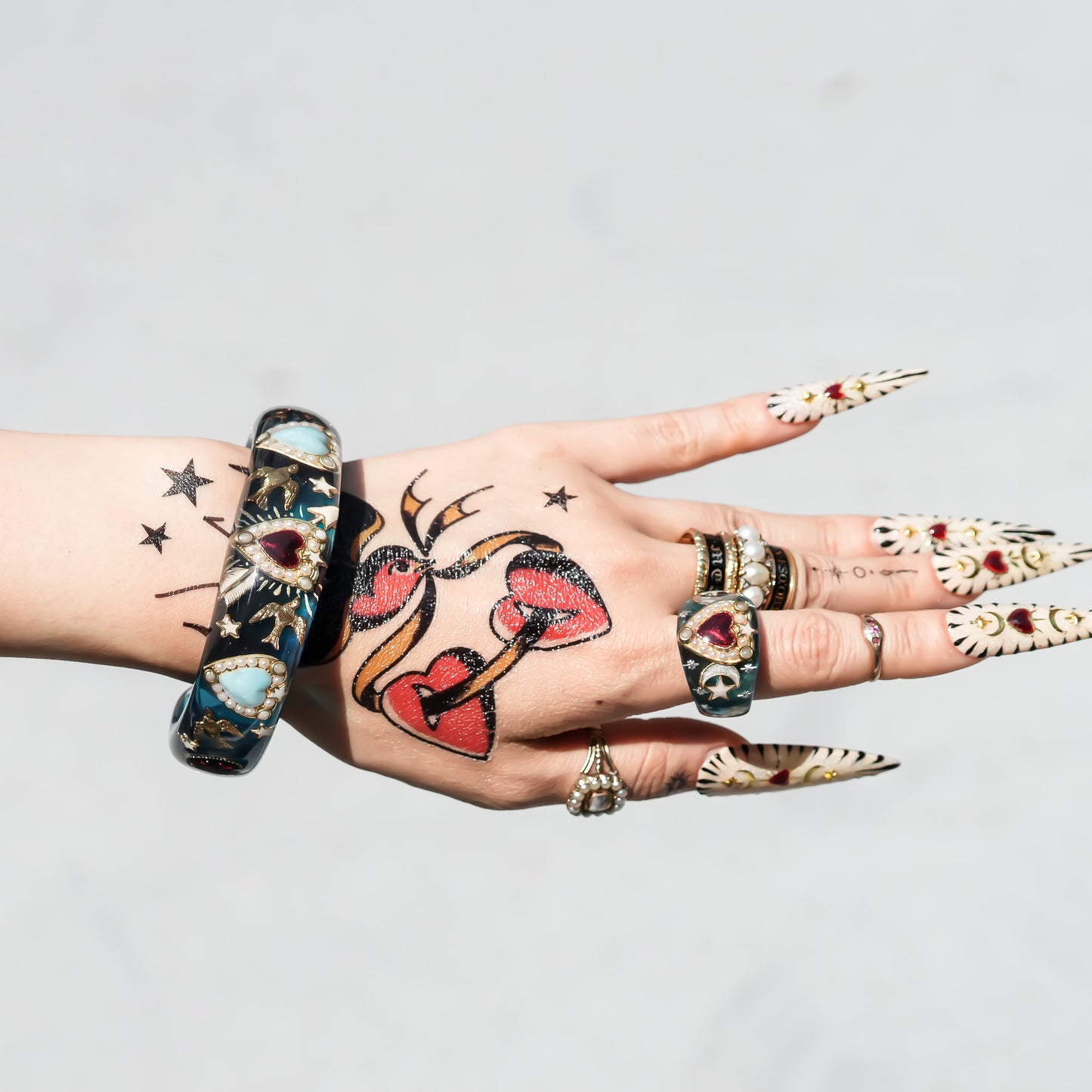 LOVE RING / HEART / ARROW / SWALLOW / BLUE / #13