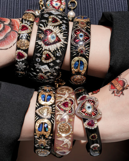 Mystic eye heart bracelet - black × red