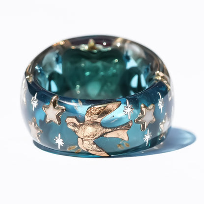 LOVE RING / HEART / ARROW / SWALLOW / BLUE / #13