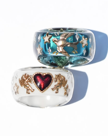 LOVE RING / HEART / ARROW / SWALLOW / BLUE / #13