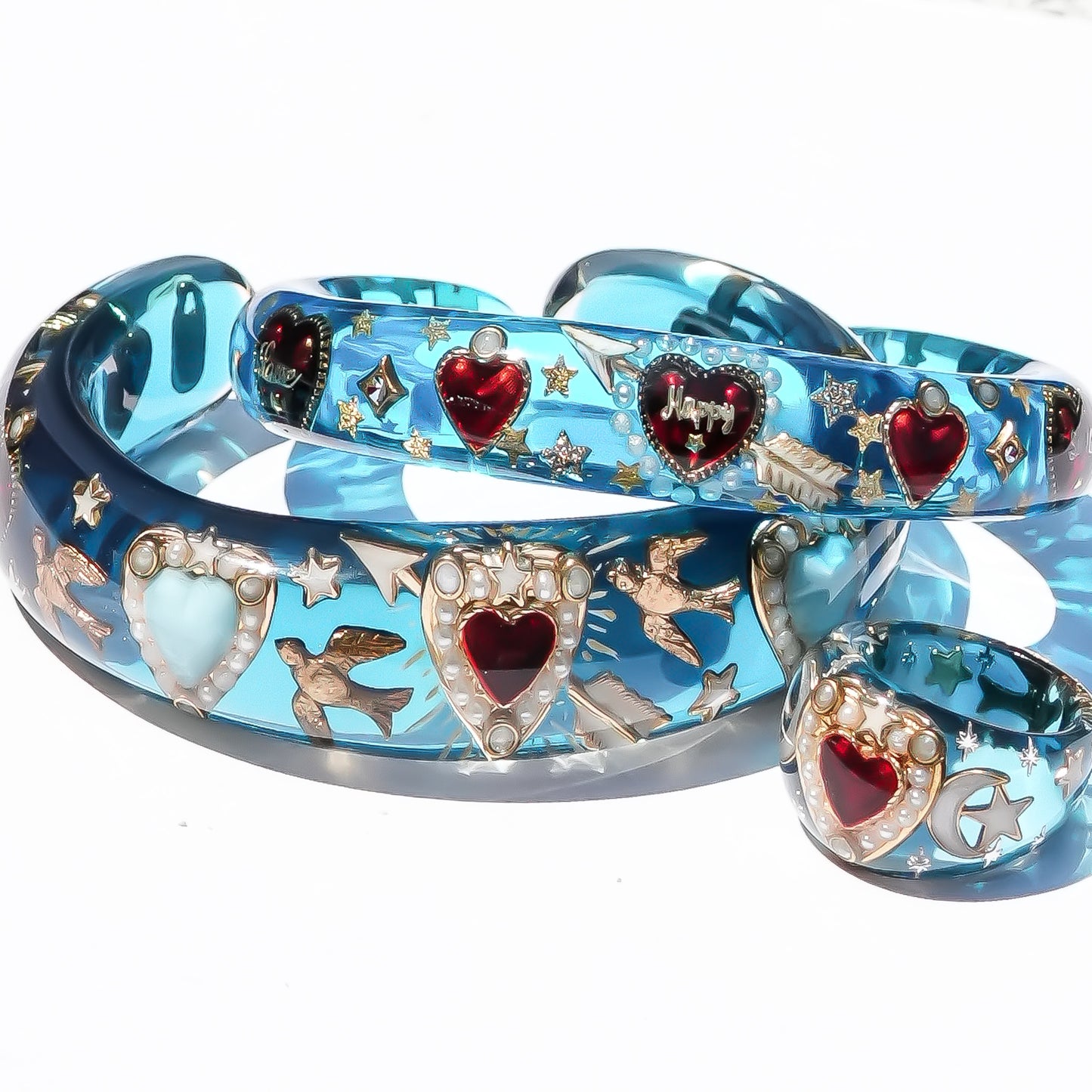 LOVE RING / HEART / ARROW / SWALLOW / BLUE / #13