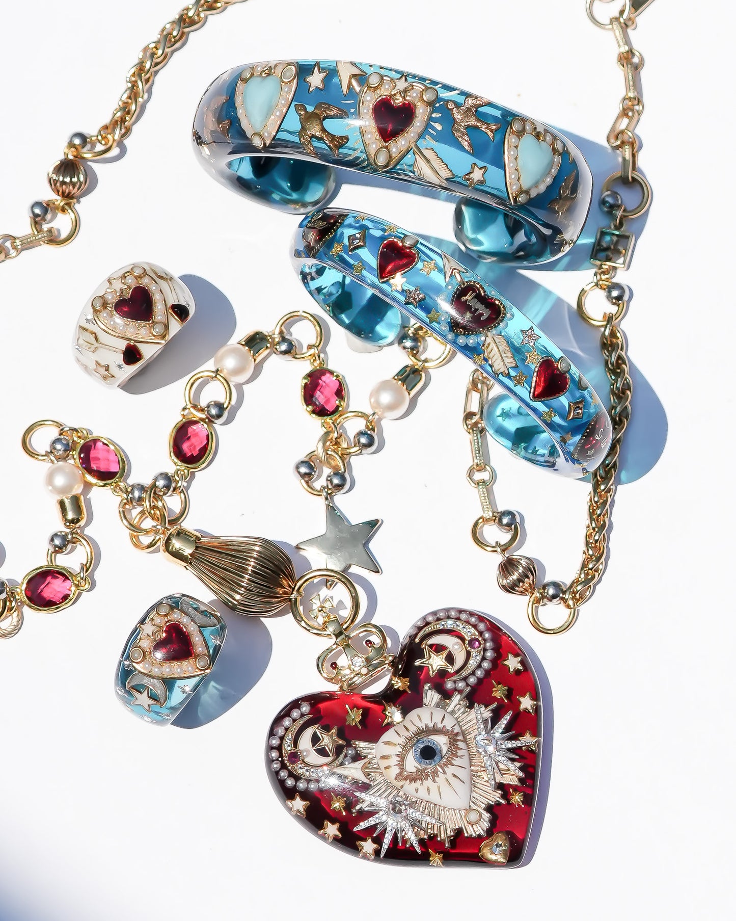 LOVE NECKLACE / EYE / HEART / RED
