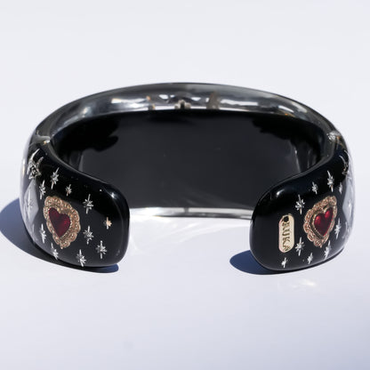 Sacred heart eye bracelet - Black×Red / Medium