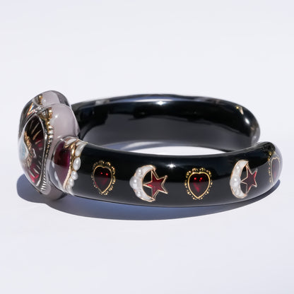 Mystic eye heart bracelet - black × red