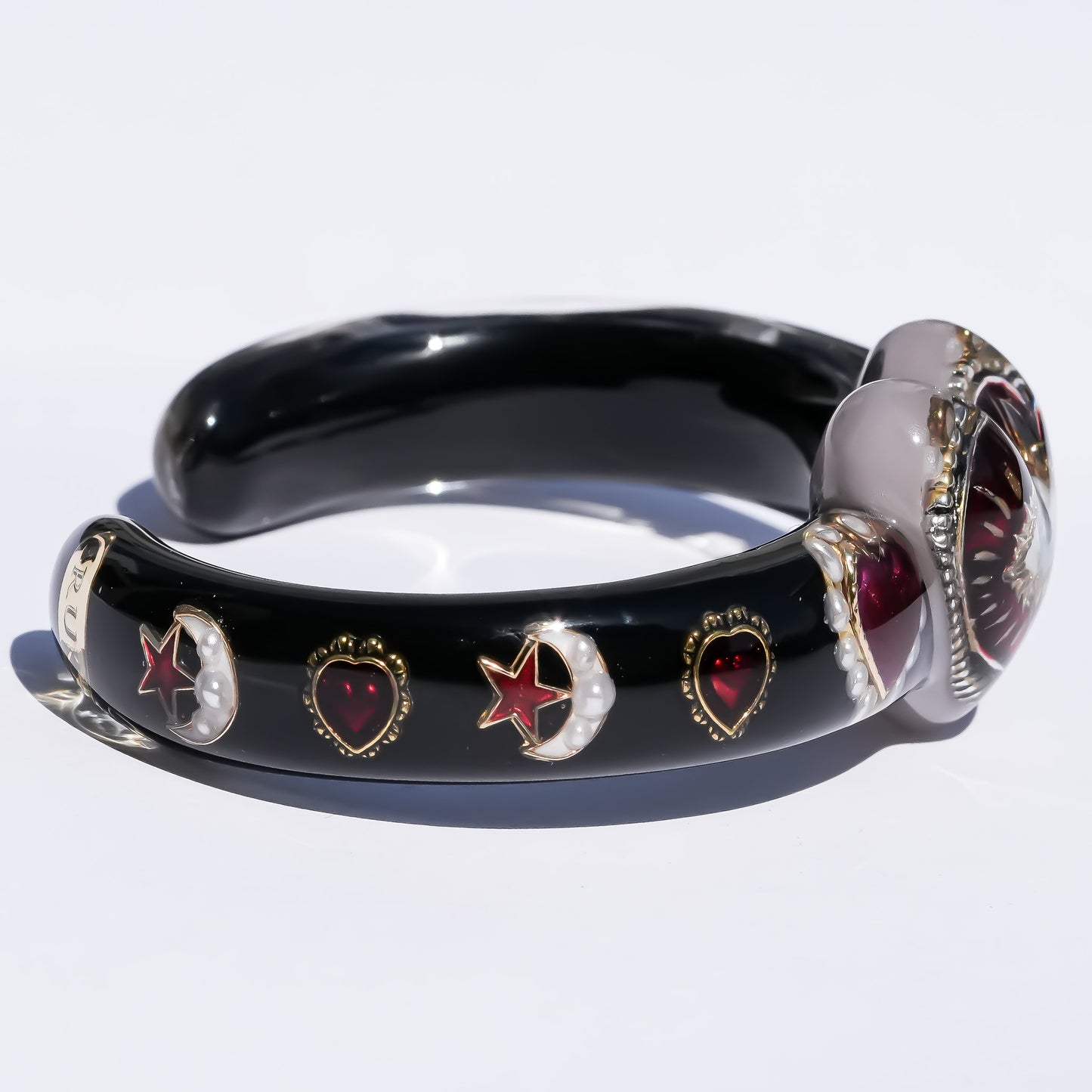 Mystic eye heart bracelet - black × red