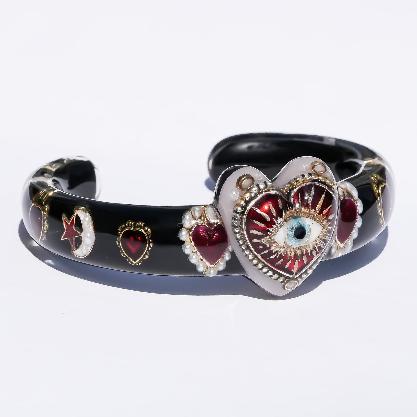 Mystic eye heart bracelet - black × red