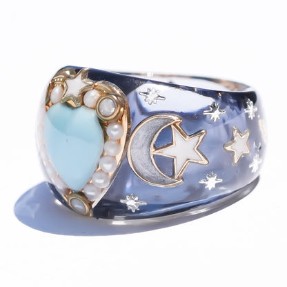 LOVE RING / HEART / ANGEL / TURQUOISE / GRAY / #14