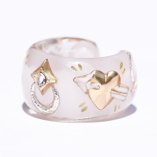 LOVE EARCUFF / ARROW HEART / SMOKY PINK