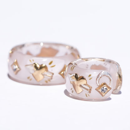 LOVE EARCUFF / ARROW HEART / SMOKY PINK