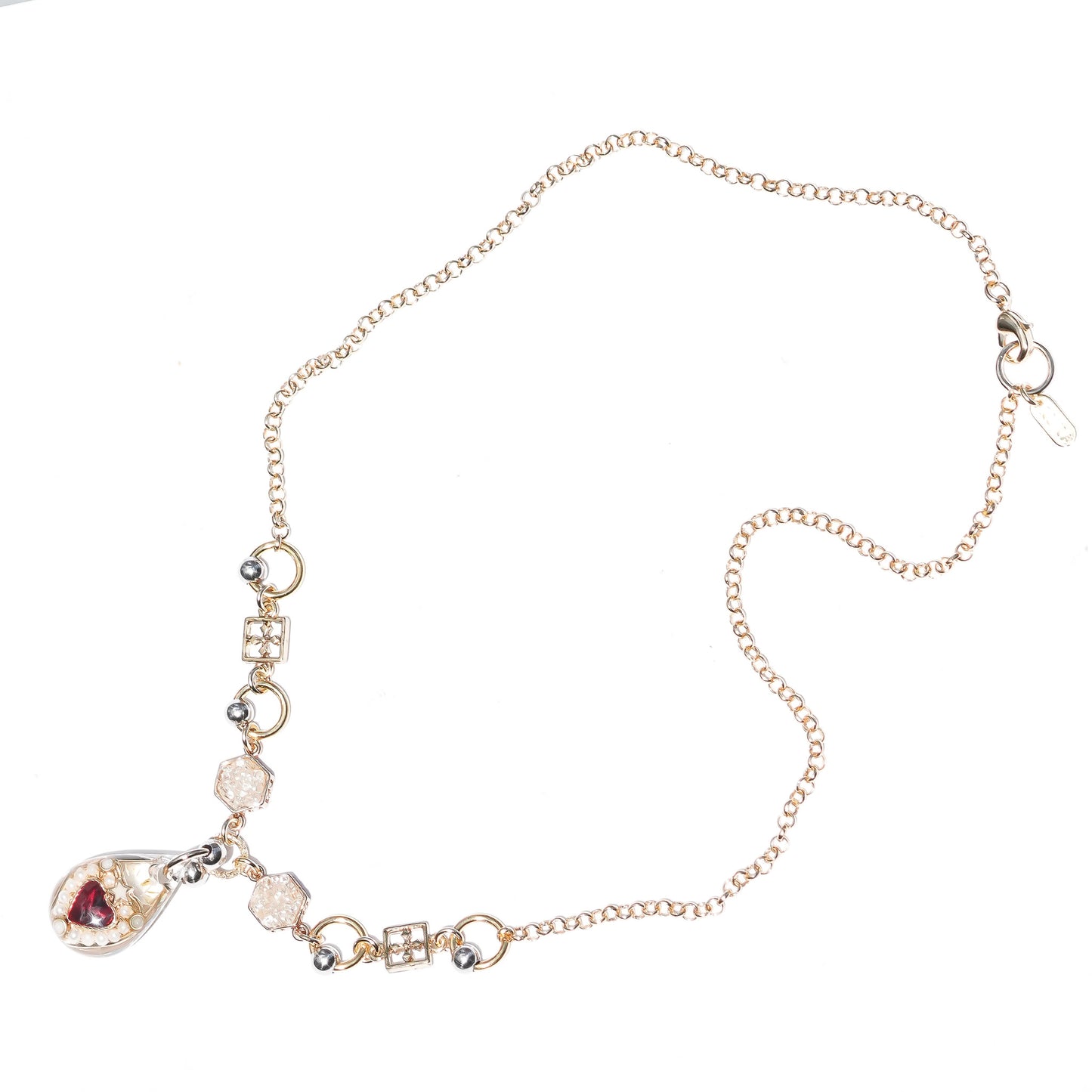 LOVE NECKLACE / DROP / CLEAR / RED