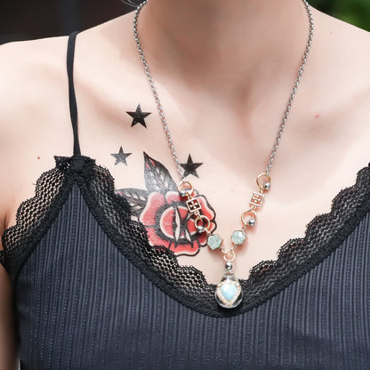 LOVE NECKLACE / DROP / CLEAR / TURQUOISE