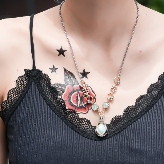 LOVE NECKLACE / DROP / CLEAR / TURQUOISE