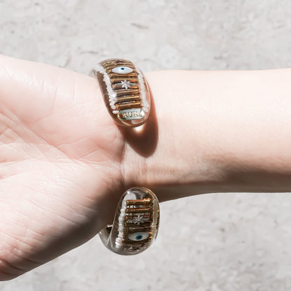 Celestial sacred heart bracelet – Clear×Red