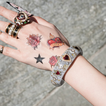 Sacred heart celestial bracelet - smoky white