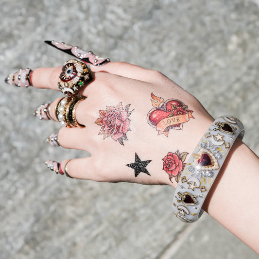 Sacred heart celestial bracelet - smoky white