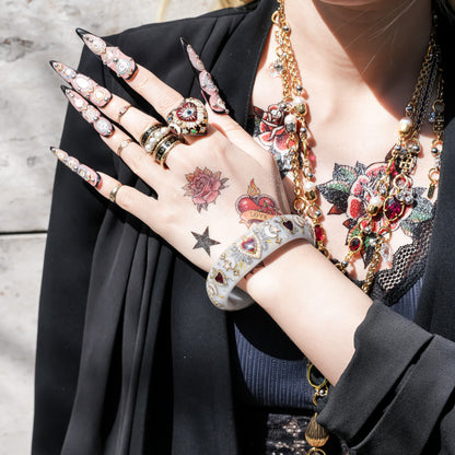 Sacred heart celestial bracelet - smoky white