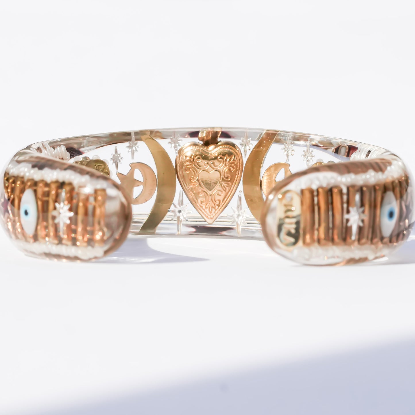 Celestial sacred heart bracelet – Clear×Red