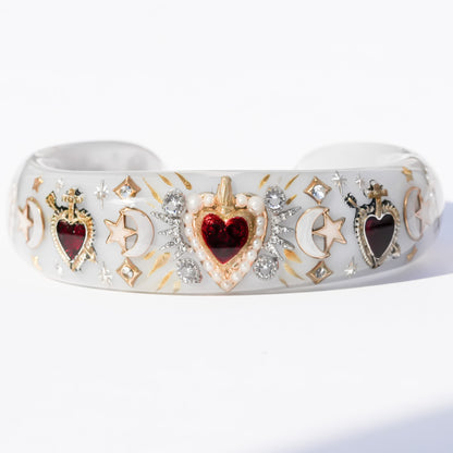 Sacred heart celestial bracelet - smoky white