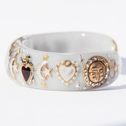 Sacred heart celestial bracelet - smoky white