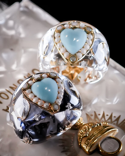 LOVE RING / HEART / ANGEL / TURQUOISE / GRAY / #14