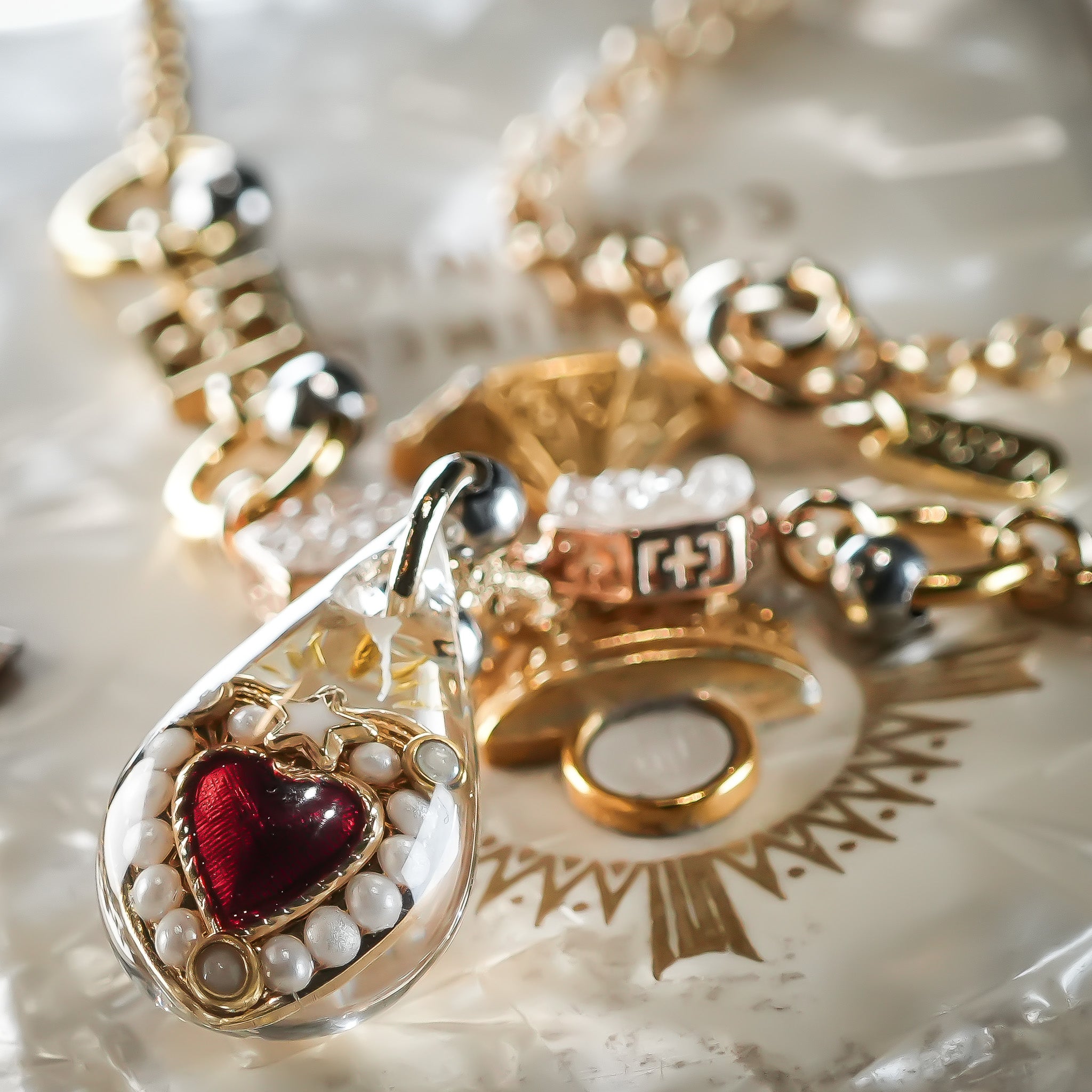 RUKA LOVEシリーズ・ブラックリング新品未使用　10号 LOVE NECKLACE / DROP / CRYSTAL / RED – RUKA