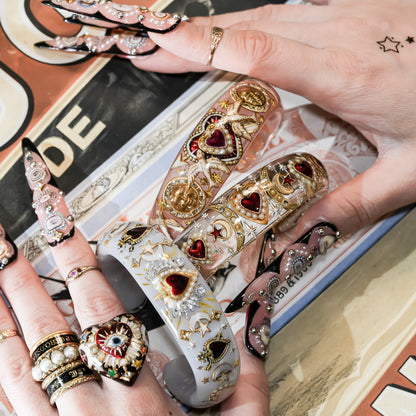 Sacred heart celestial bracelet - smoky white