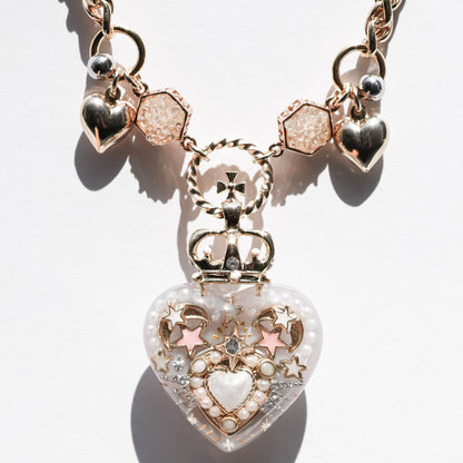 LOVE NECKLACE / HEART / SMOKY BEIGE