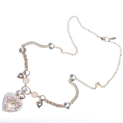 LOVE NECKLACE / HEART / SMOKY BEIGE