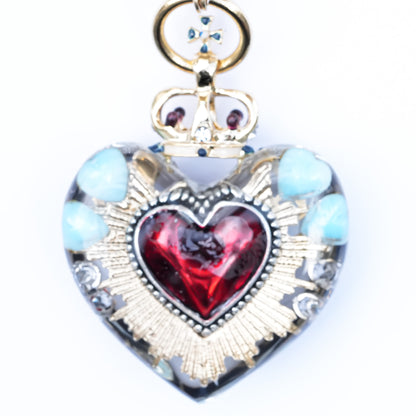 Sacred Heart Eye Necklace - Clear × Purple Mystic / Medium