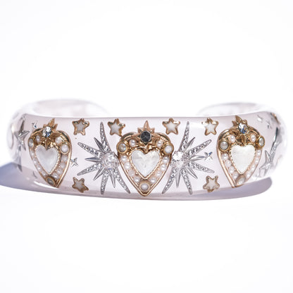LOVE BRACELET / HEART / SMOKY PINK / WHITE