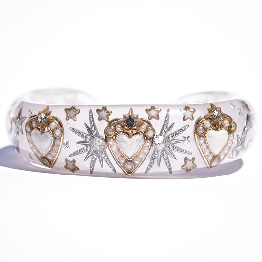 LOVE BRACELET / HEART / SMOKY PINK / WHITE