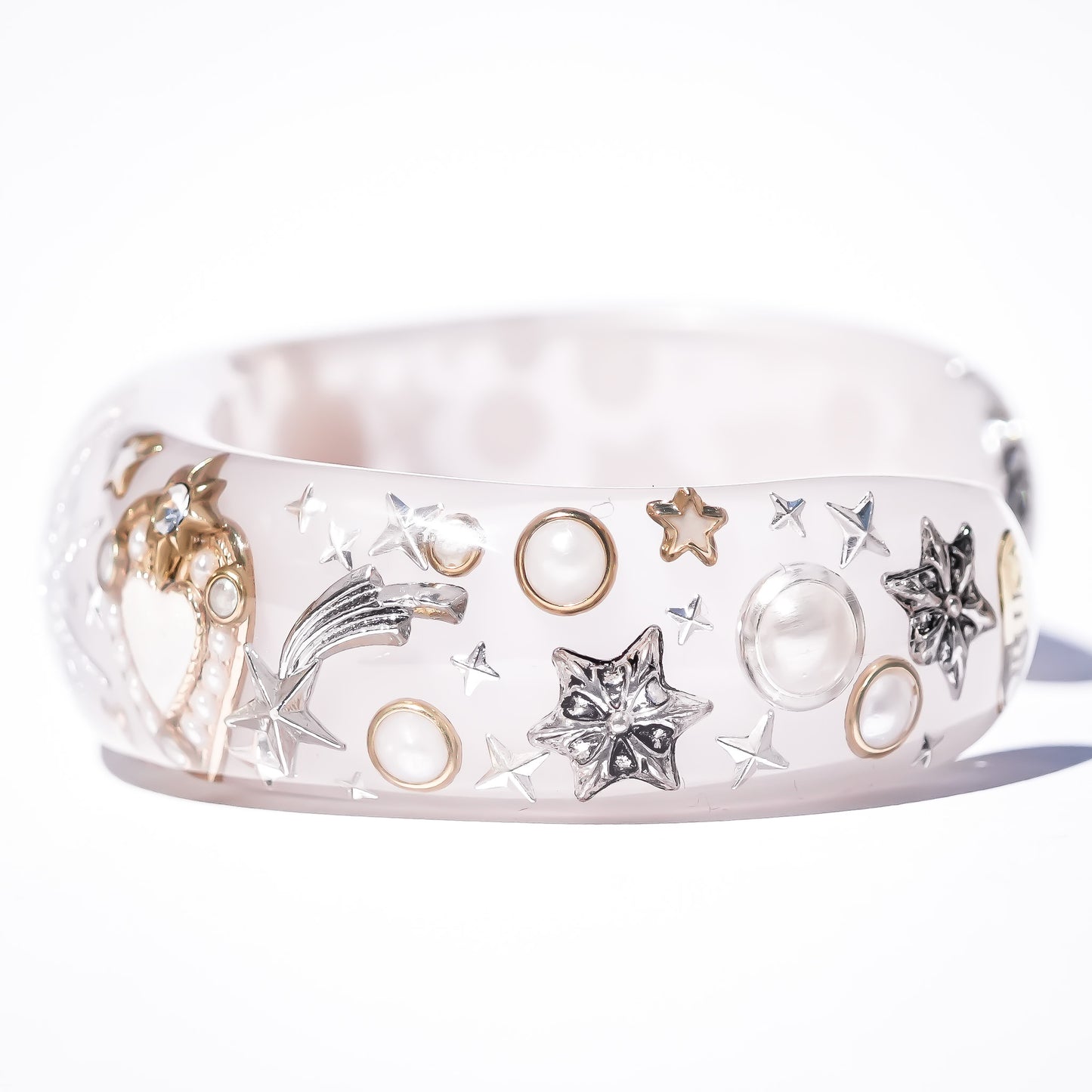 LOVE BRACELET / HEART / SMOKY PINK / WHITE
