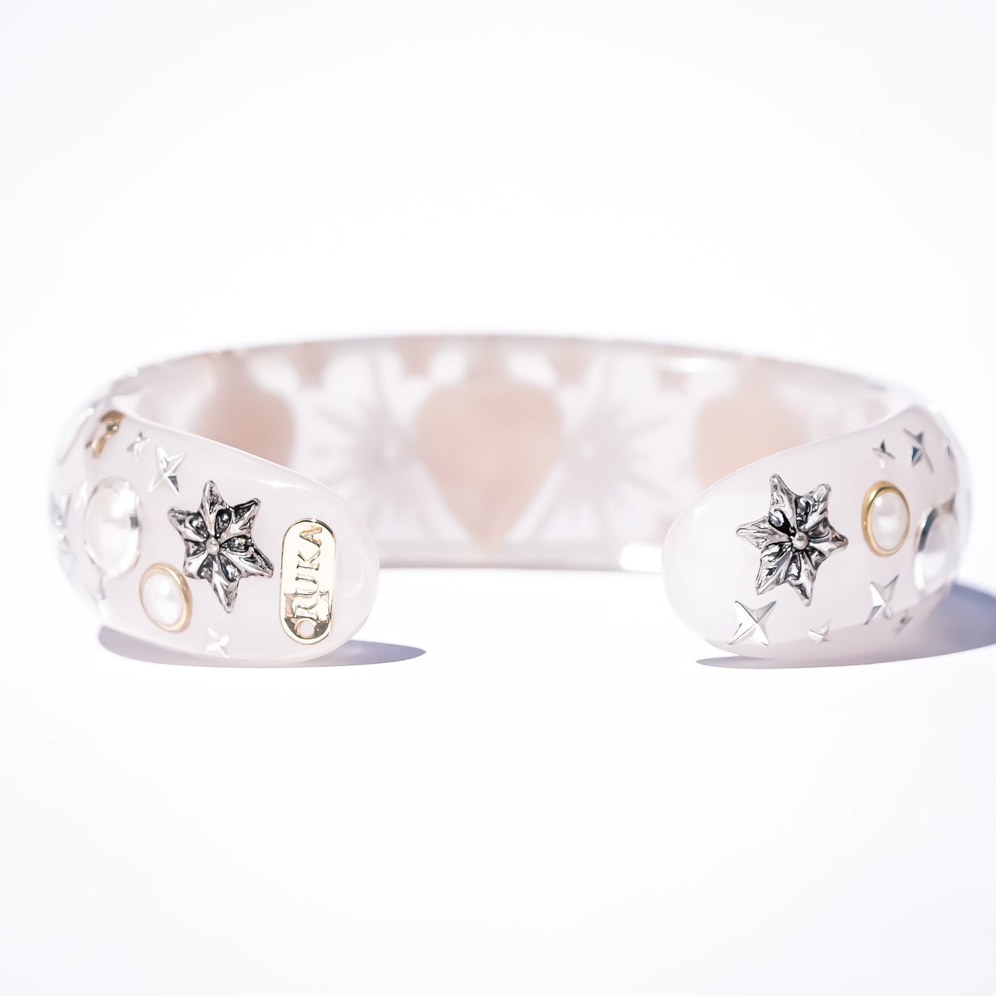 LOVE BRACELET / HEART / SMOKY PINK / WHITE