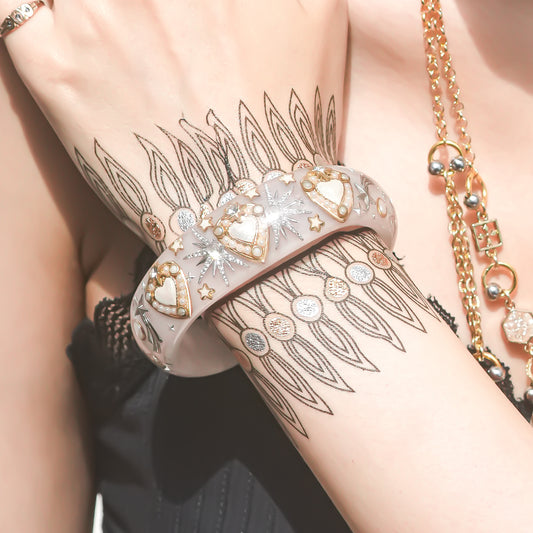 LOVE BRACELET / HEART / SMOKY PINK / WHITE
