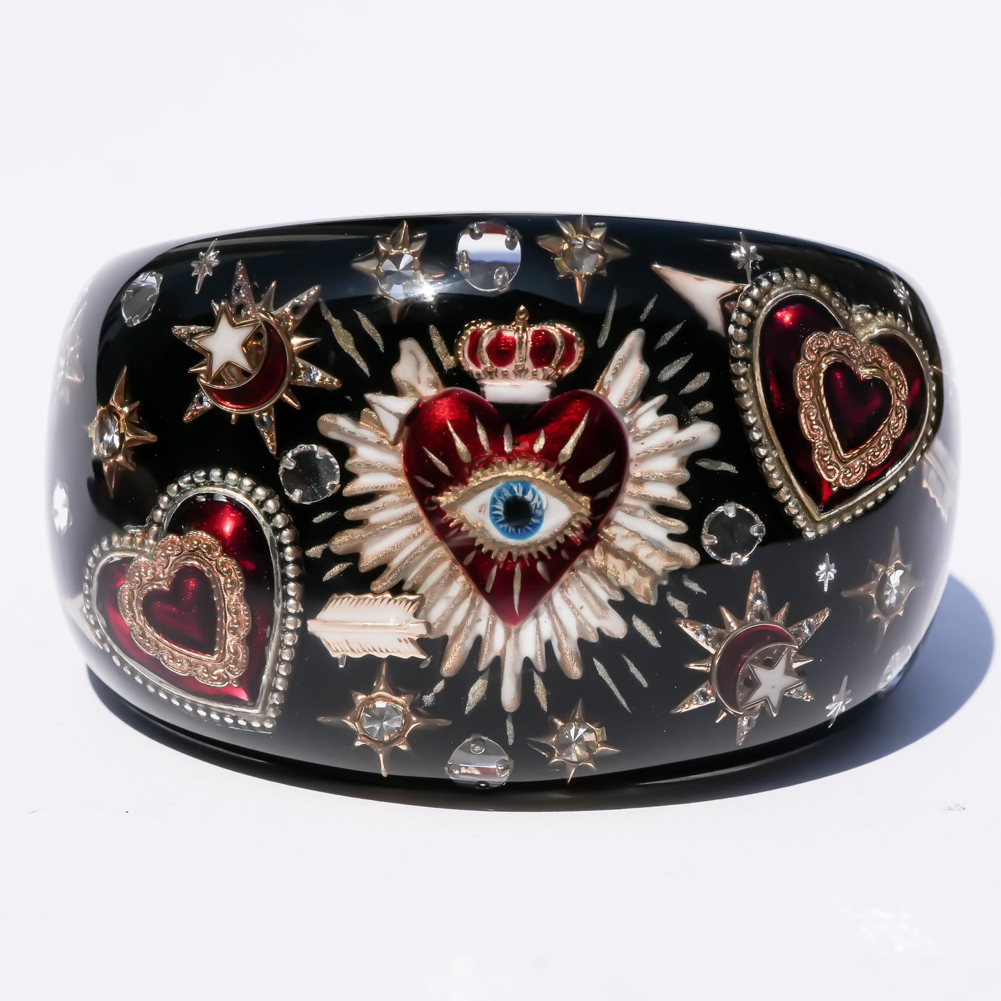 Sacred heart eye bracelet - Black×Red / Statement