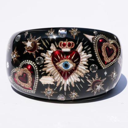 Sacred heart eye bracelet - Black×Red / Statement