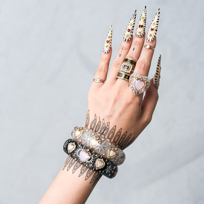 LOVE BRACELET / HEART / SMOKY PINK / WHITE