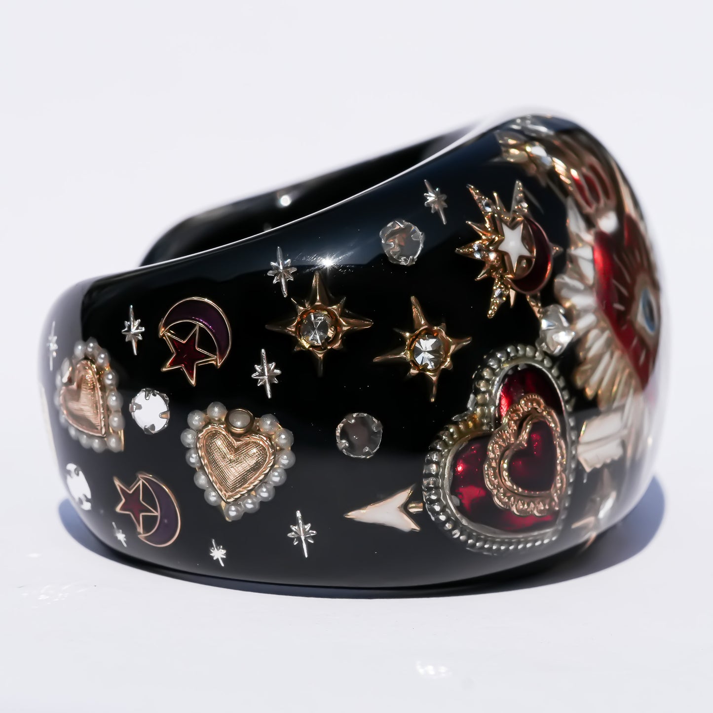 Sacred heart eye bracelet - Black×Red / Statement