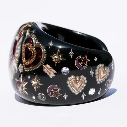 Sacred heart eye bracelet - Black×Red / Statement