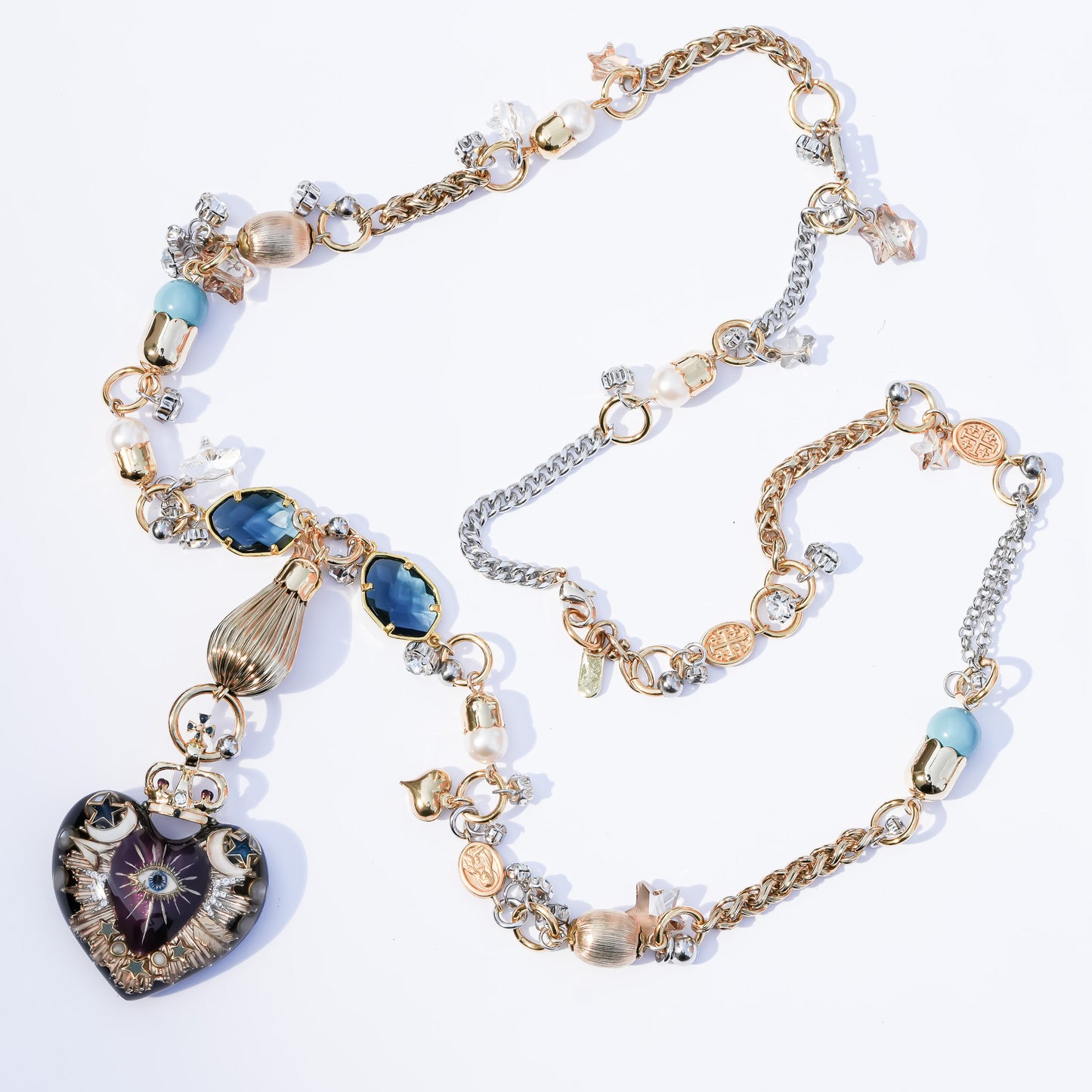 Sacred Heart Eye Necklace - Black × Purple Mystic / Medium