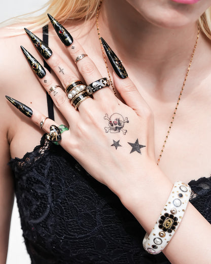 MEMENTO MORI RING / MOON STAR / BLACK /#12