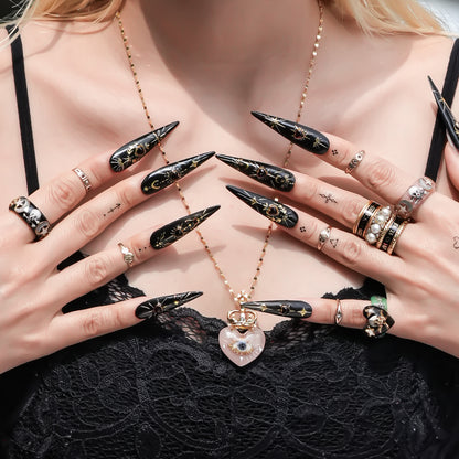 MEMENTO MORI RING / MOON STAR / BLACK /#12