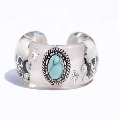 MEMENTO MORI EARCUFF / TURQUOISE / SMOKY WHITE